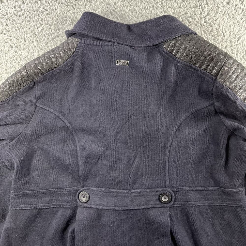 Harley-Davidson Peacoat Womens Plus 1X Navy Blue Jacket Double Breasted Moto - Picture 7 of 9